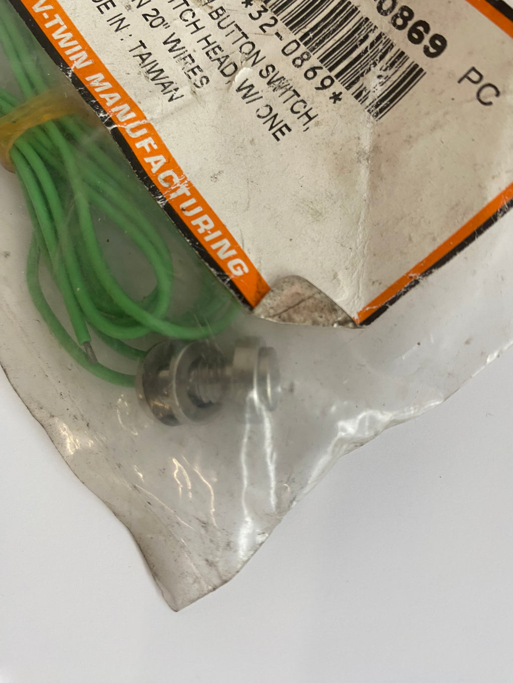 Mini bouton poussoir chromé 1 fil Harley Davidson REF V-TWIN 32-0869