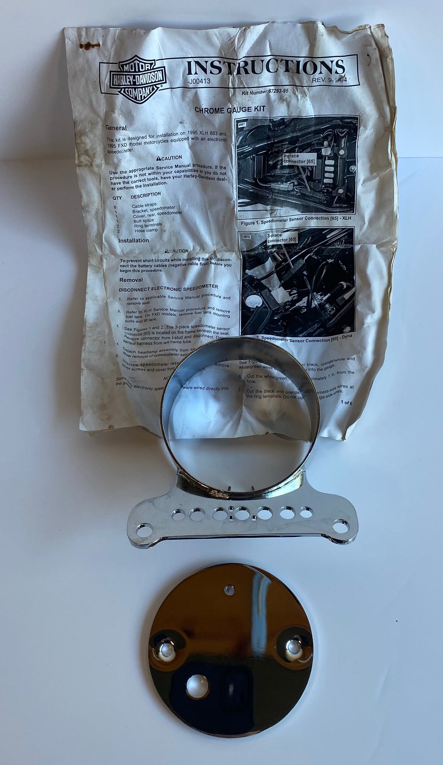 Harley Davidson Chrom-Tachometerhalterung REF OEM 67293-95