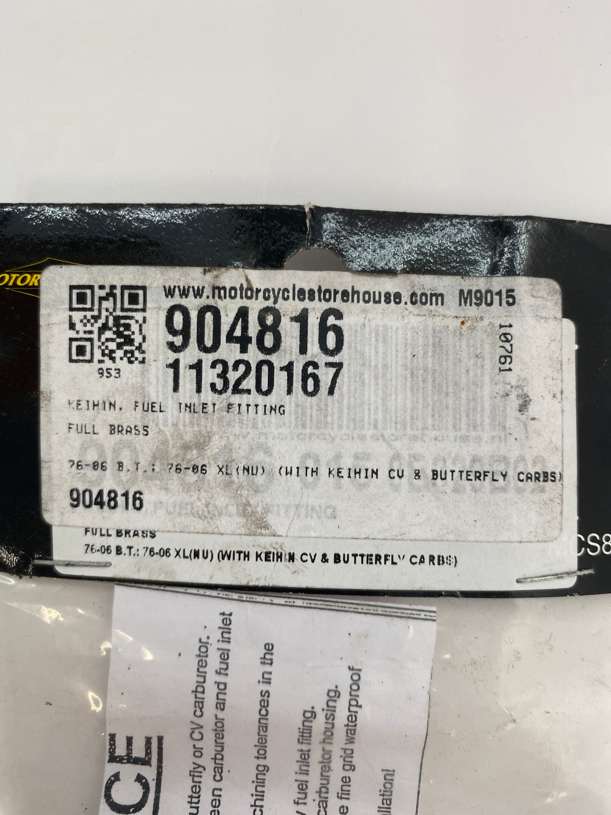 Coude alimentation laiton Carburateur Keihin CV40 & Butterfly Harley Davidson REF OEM 27371-76