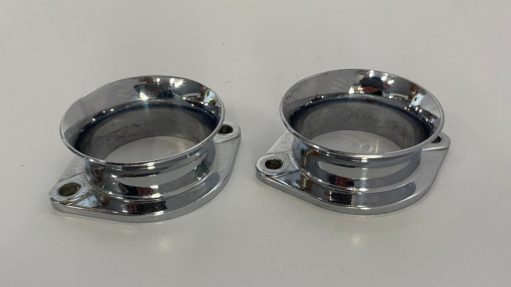 Jeu de2 cornets admission chromées Weber Dell'orto carburateur Harley Davidson