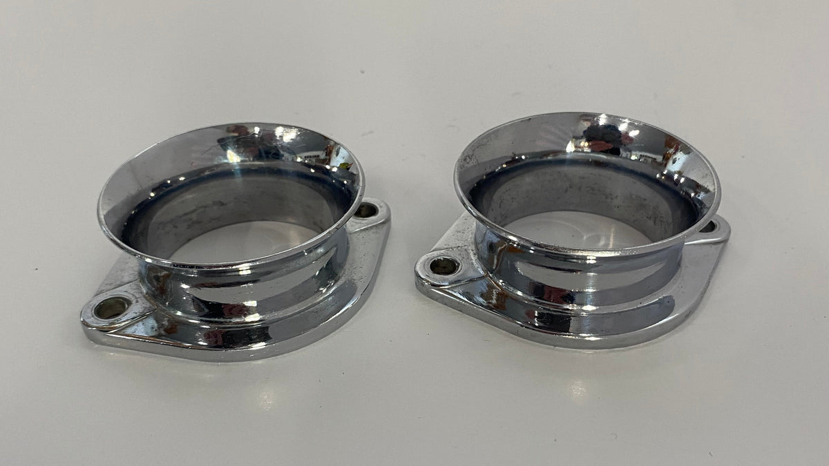 Jeu de2 cornets admission chromées Weber Dell'orto carburateur Harley Davidson