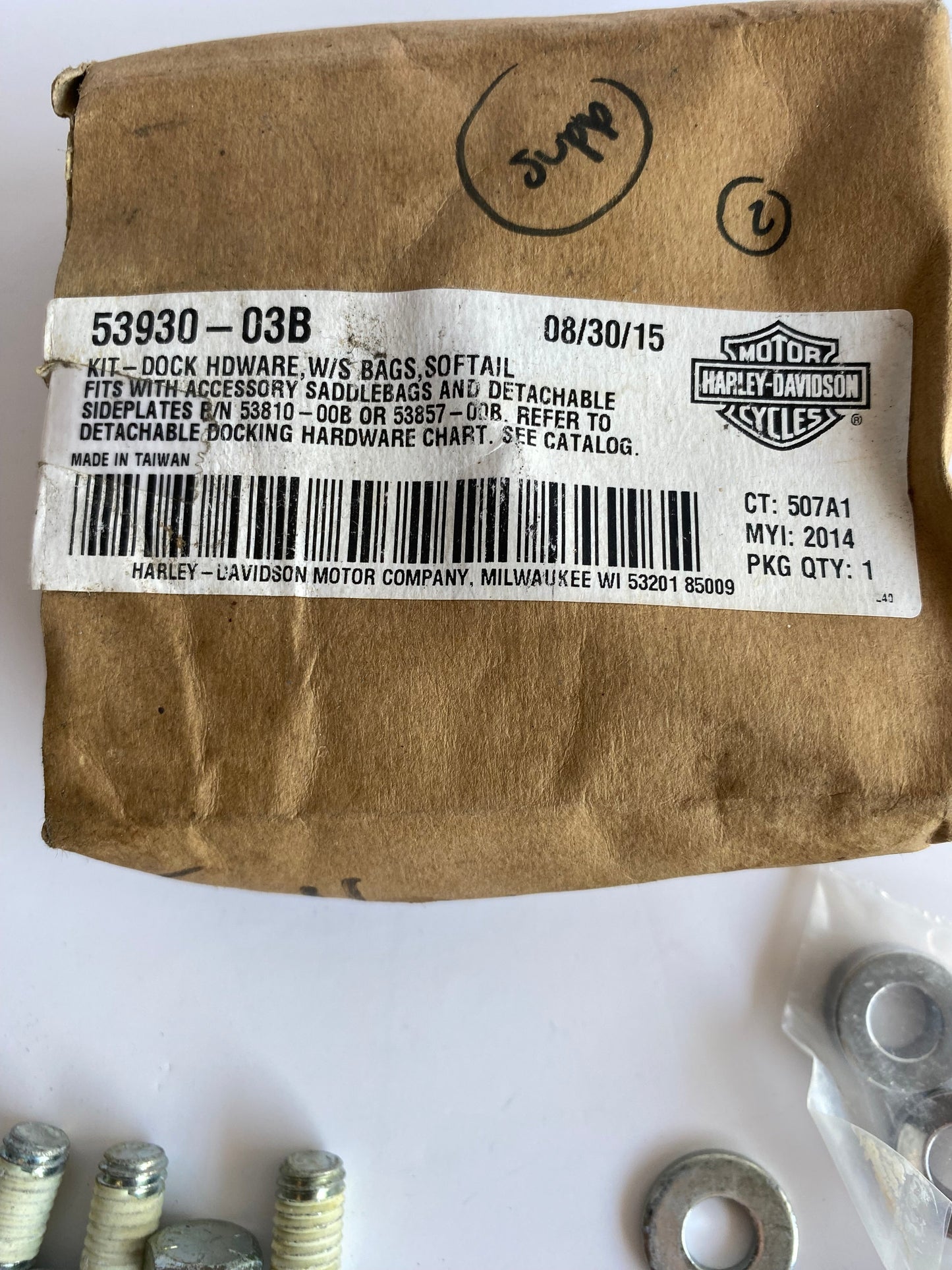 Kit de visserie pour sissy bar détachable Harley Davidson REF OEM : 53930-03B