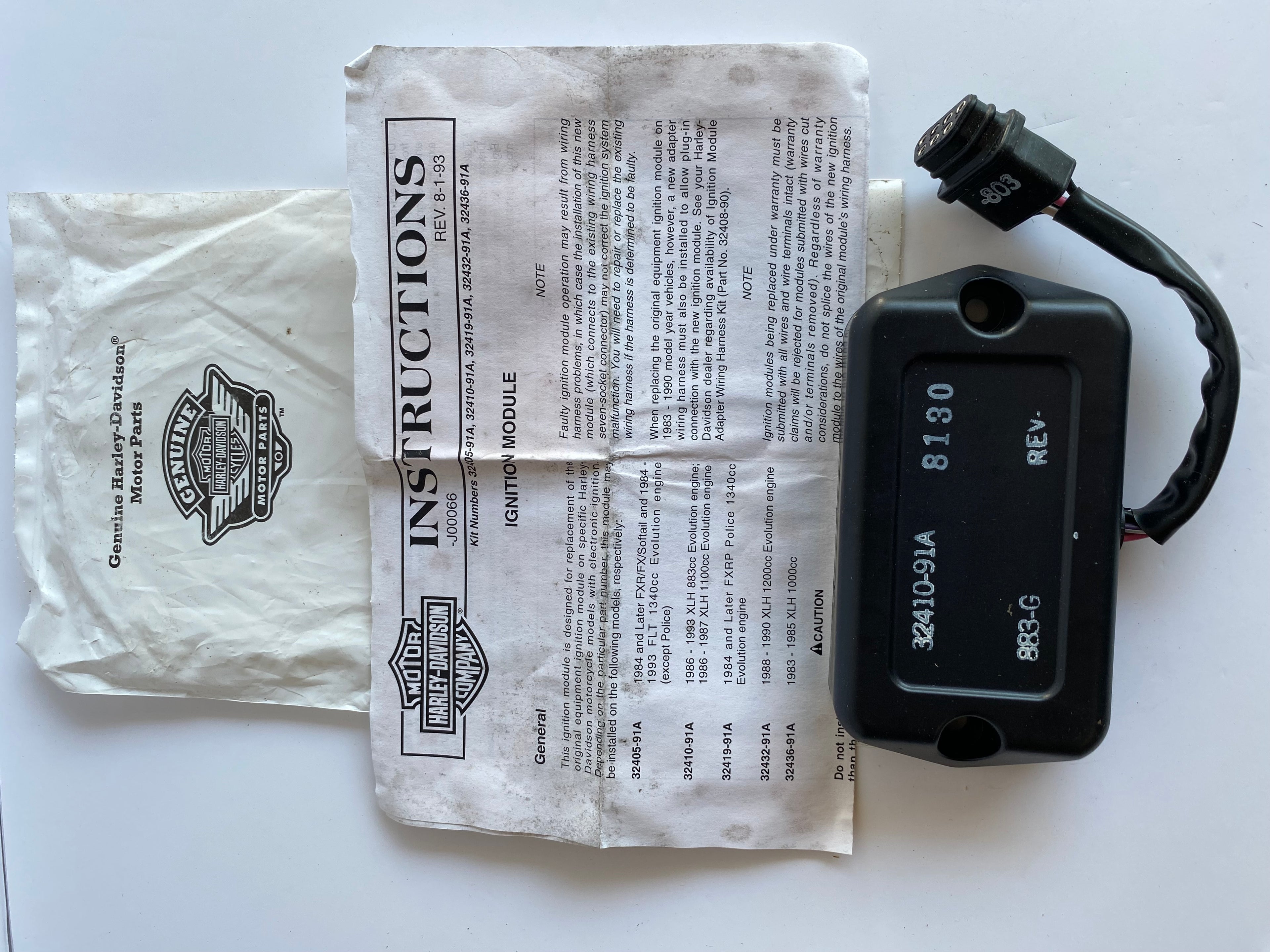 Harley Davidson Ignition Module REF OEM: 32410-91A