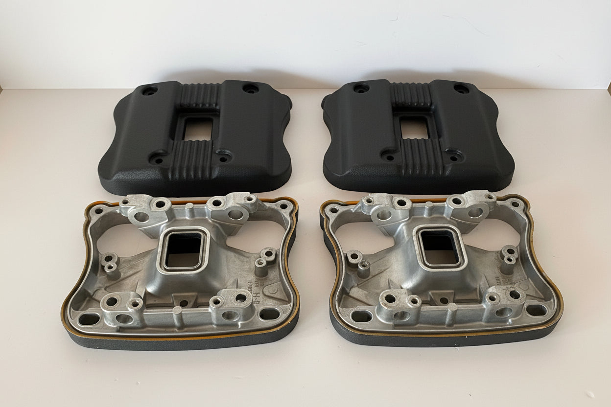 Jeu de caches culbuteurs noir wrinkle Sportster Harley Davidson REF OEM 17645-07 & 17655-05