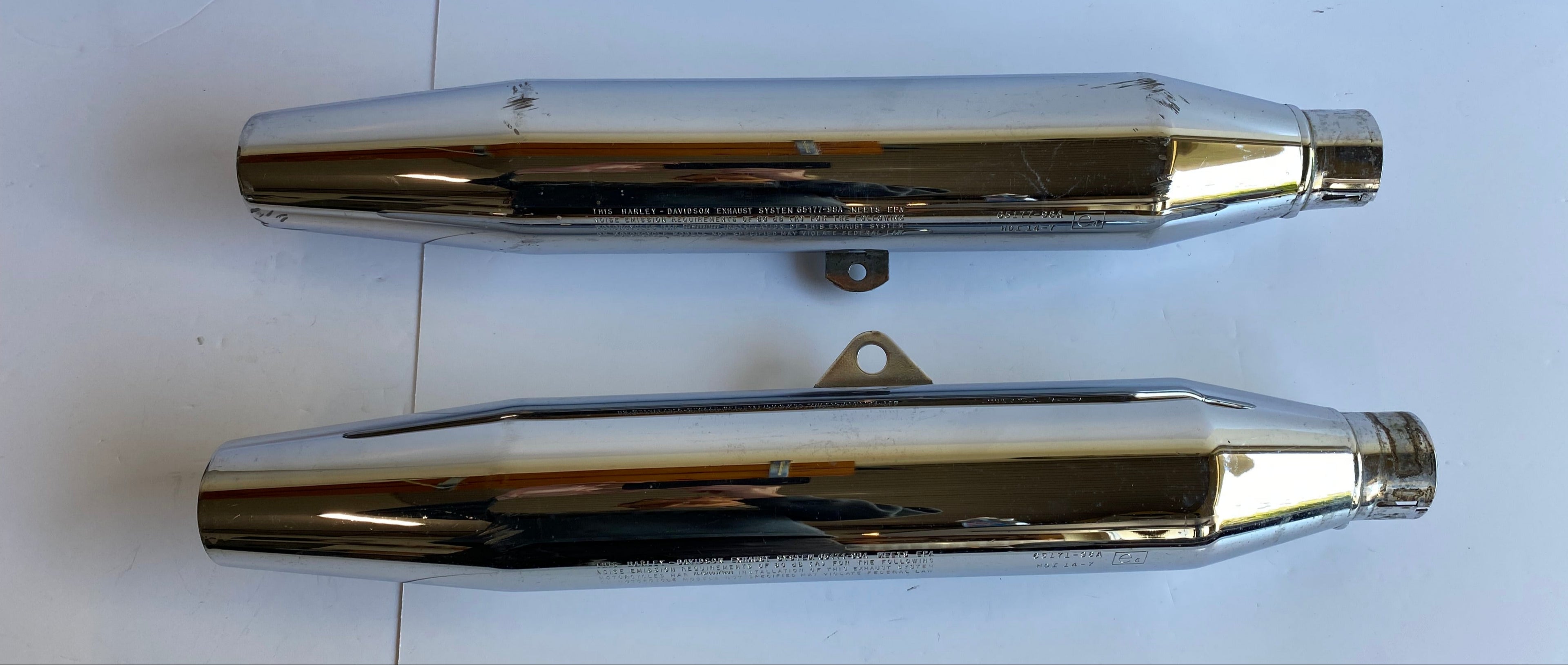 Original USA Sportster Harley Davidson Muffler Set REF OEM 65171-98A &amp; 65177-98A