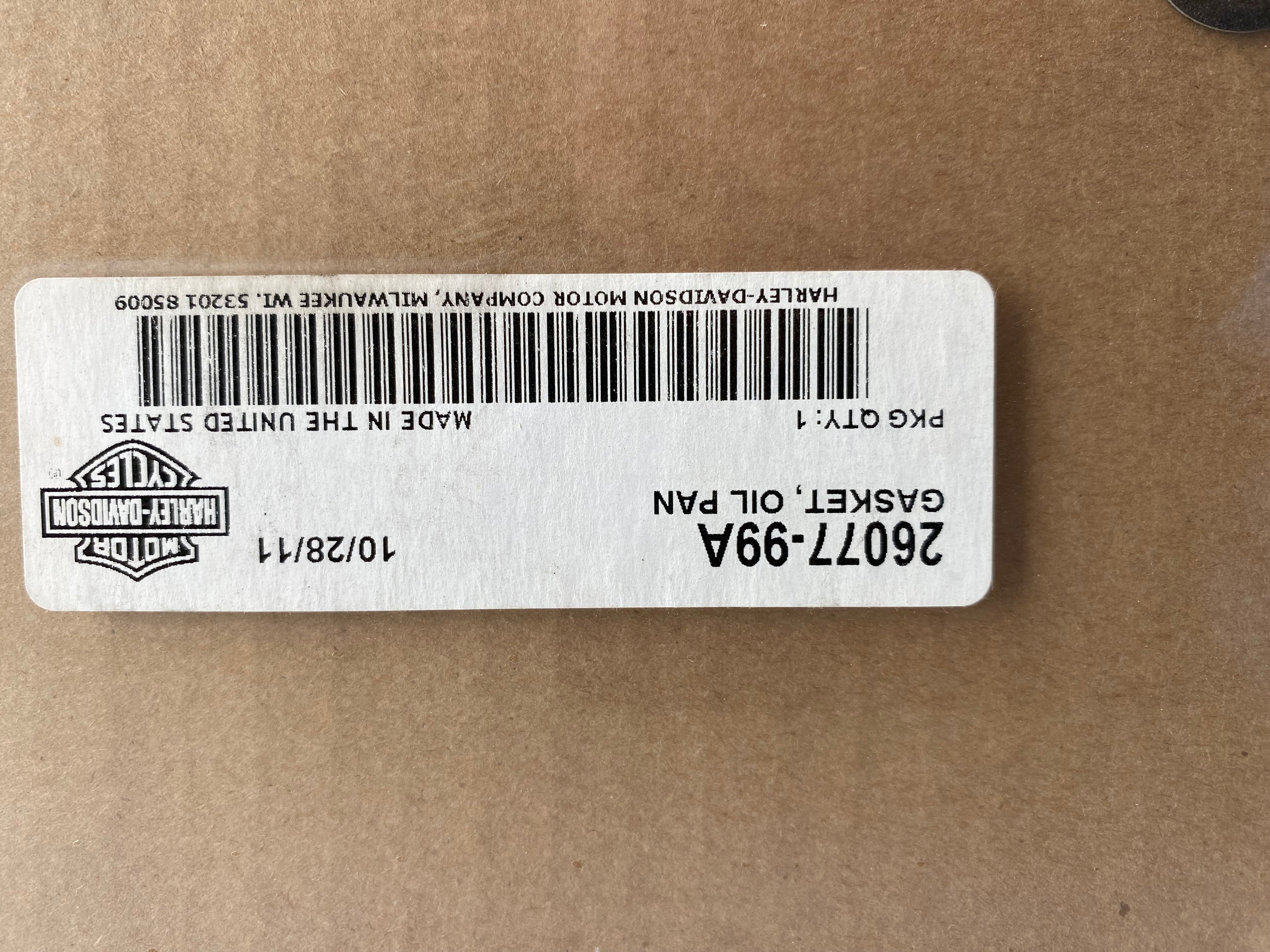 Harley Davidson Touring Engine Oil Pan Gasket REF OEM 26077-99A