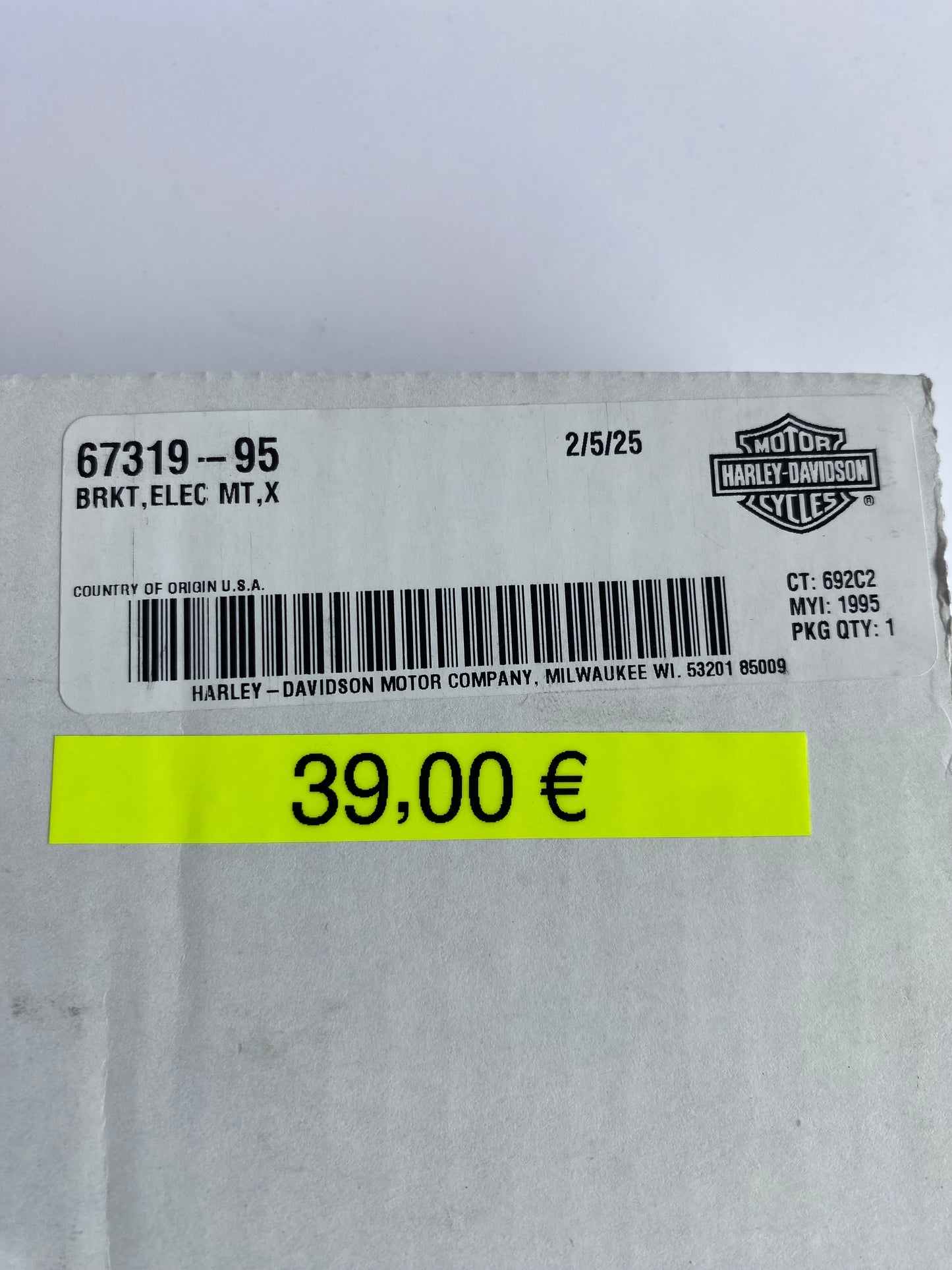 Harley Davidson Schwarze Meter-Rückplatte REF OEM 67319-95