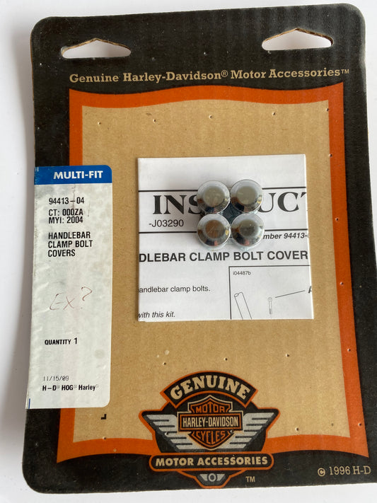 Caches chromés de vis pontet risers guidon Harley Davidson REF OEM : 94413-04