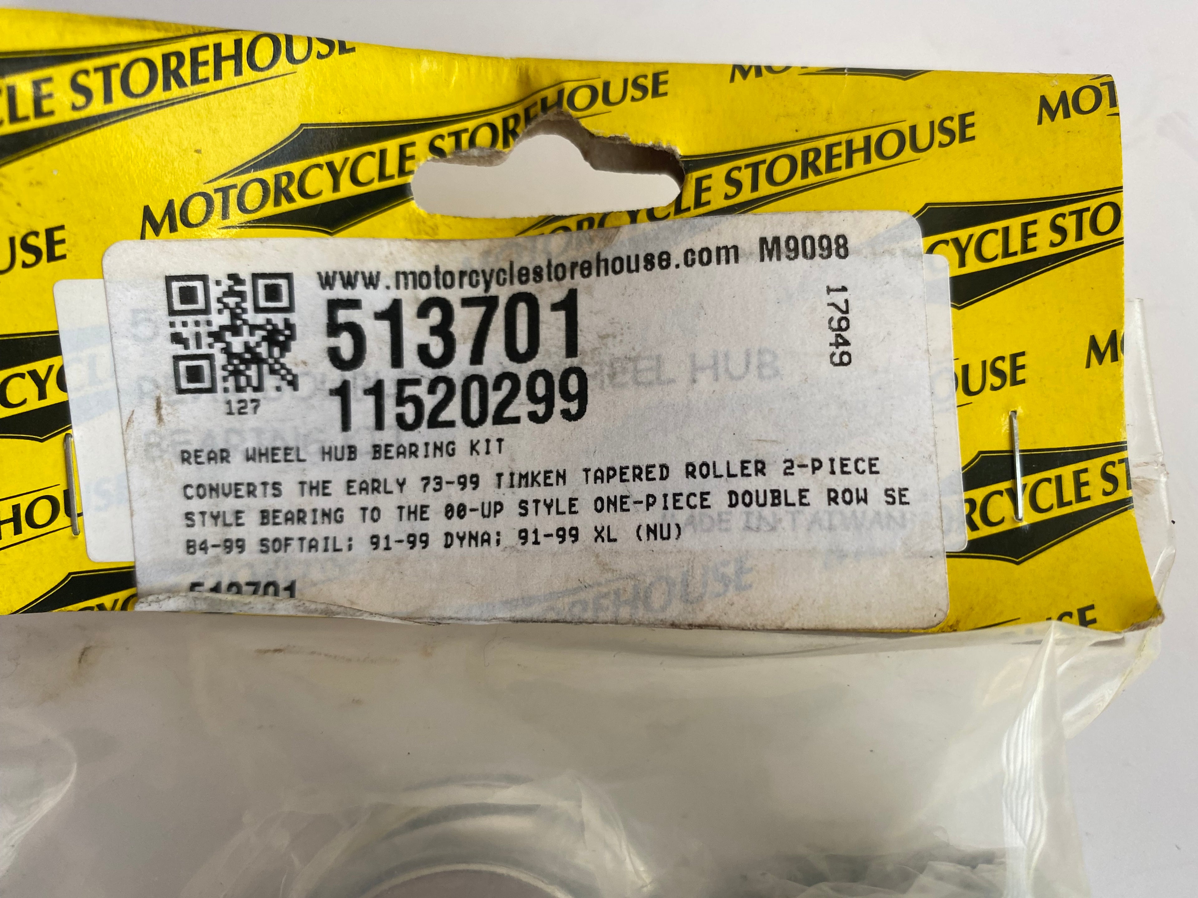 Kit de conversion roulements roue arrière 3/4" Harley Davidson REF MCS 513701