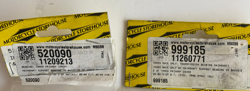 Kit roulement transmission primaire Harley Davidson REF OEM 9135 & 34091-85A