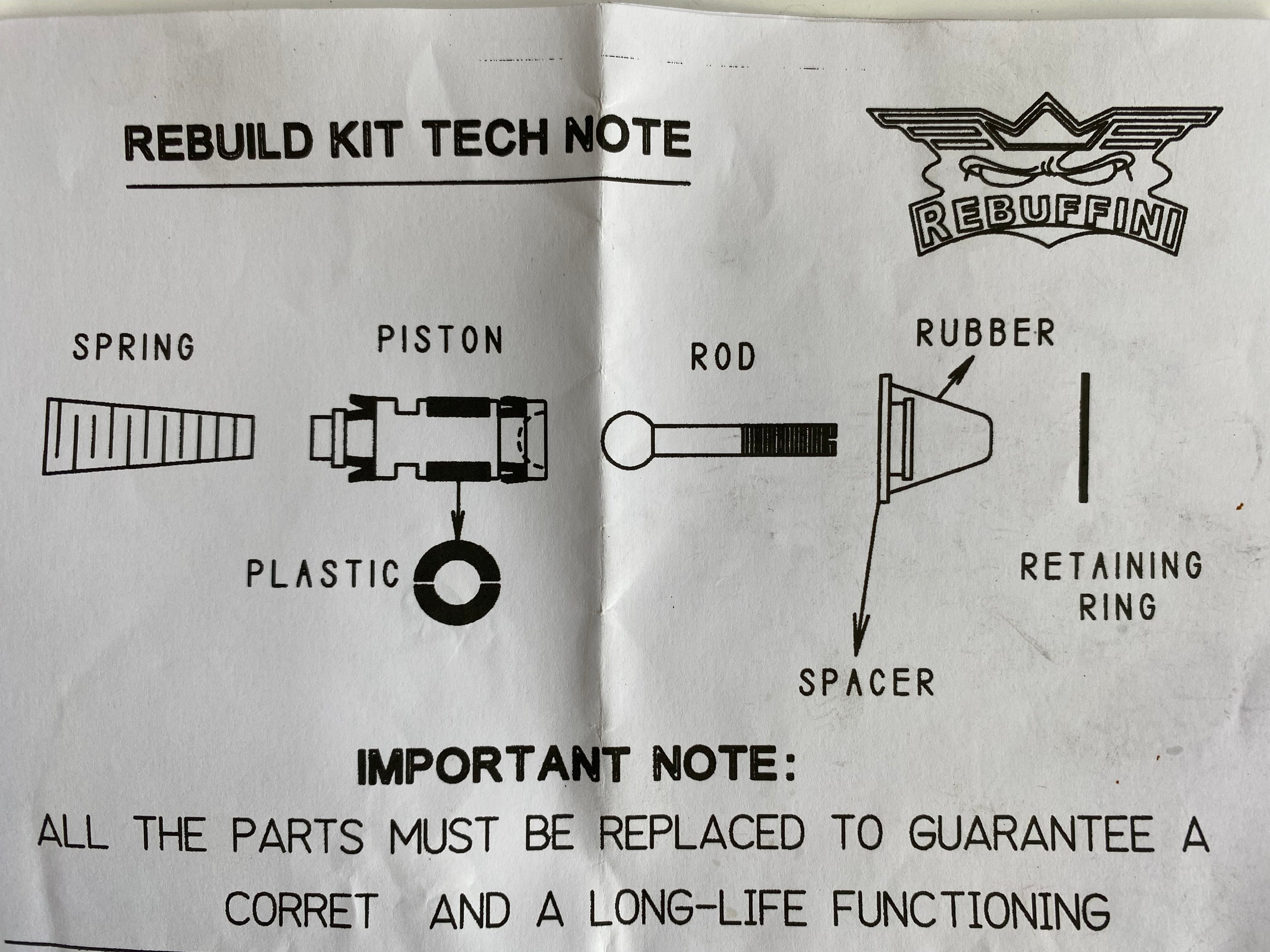 Kit de réparation maitre cylindre Rebuffini Harley Davidson REF 000182R