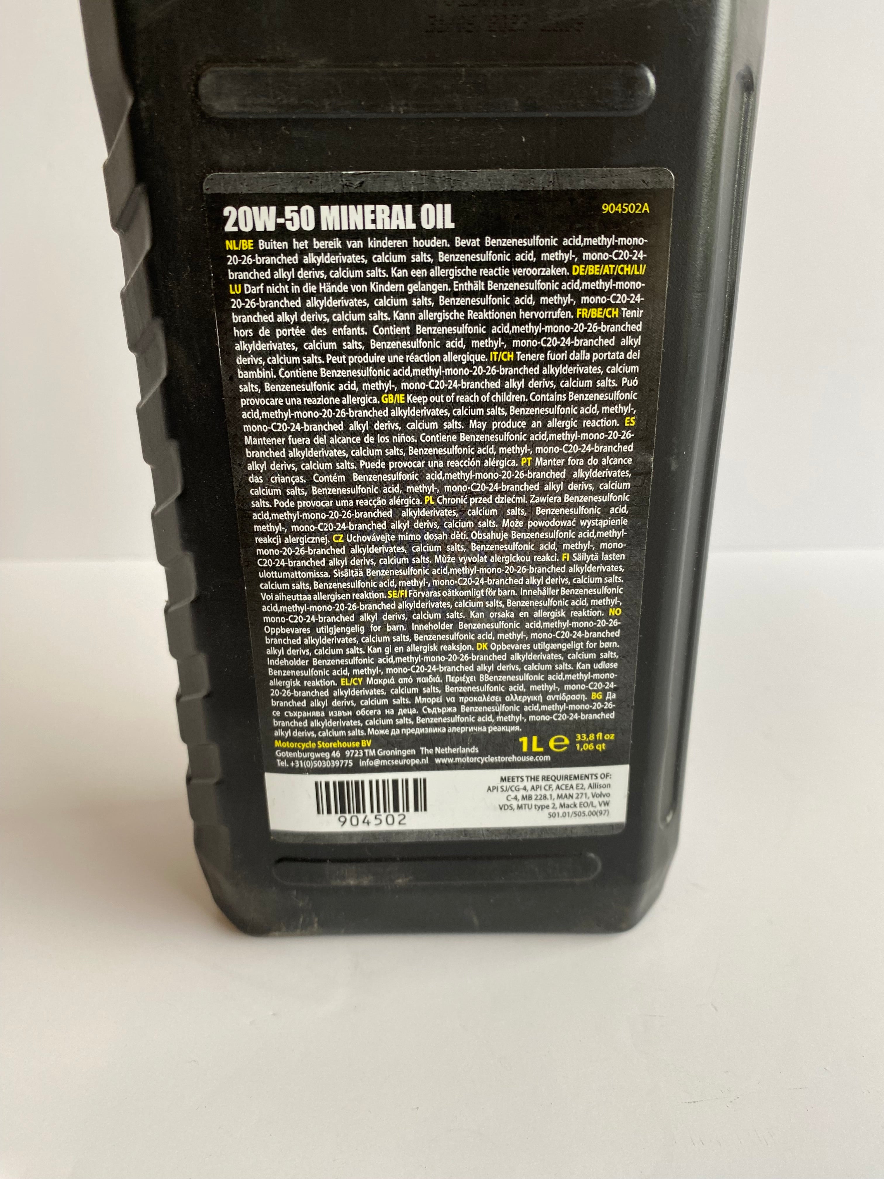 Huile de moteur 20W-50 minéral Harley Davidson REF MCS 904502