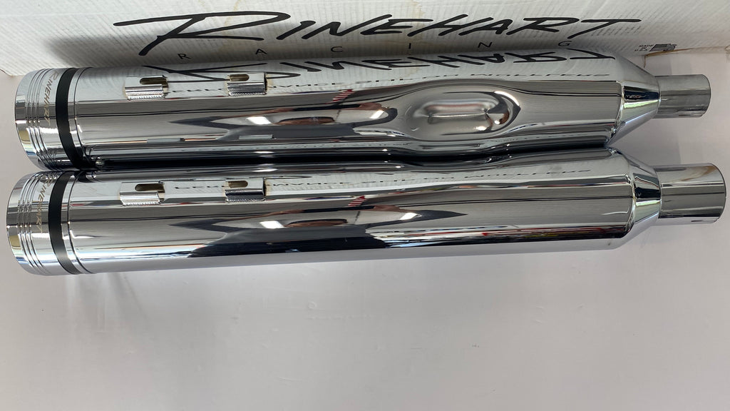 Jeu de silencieux échappement Rinehart 4.5 pouces chrome Harley Davidson Touring REF 500-110C