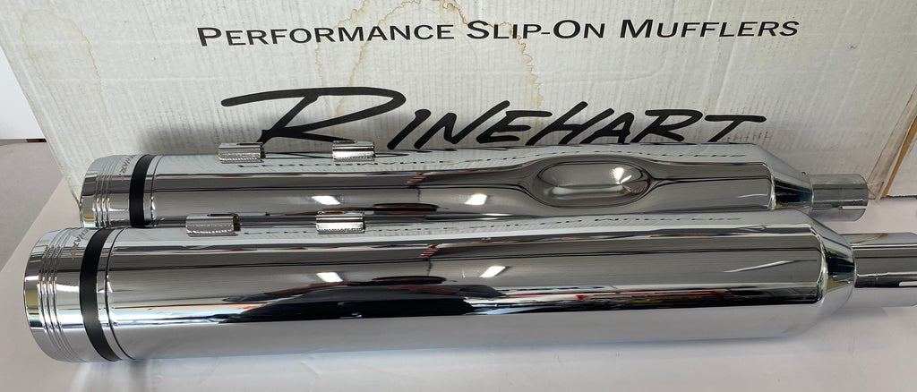 Jeu de silencieux échappement Rinehart 4.5 pouces chrome Harley Davidson Touring REF 500-110C