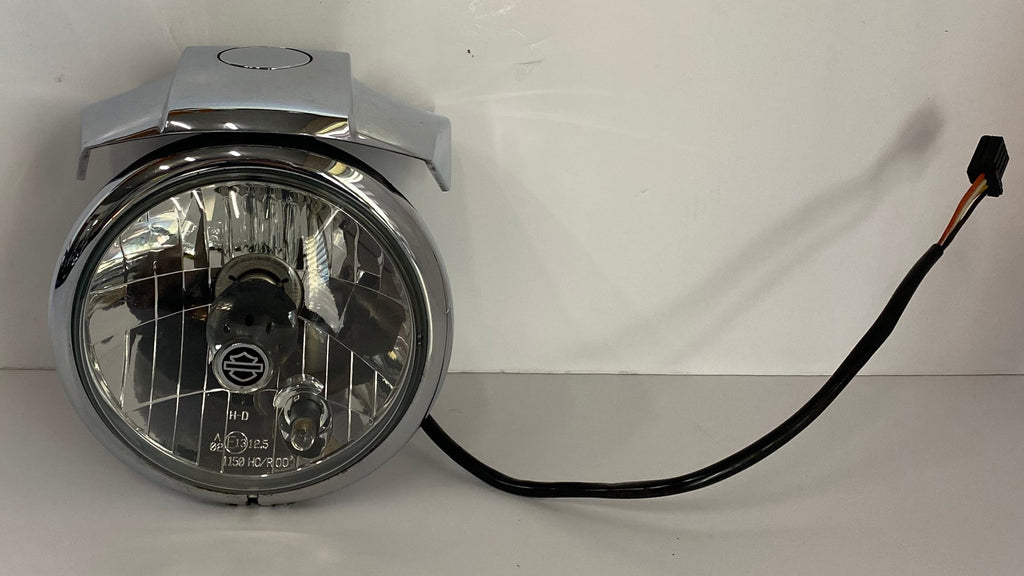 Phare 5-3/4" + casquette chromée Sportster Harley Davidson REF OEM 69619-02A & 68341-05A & 69709-00A