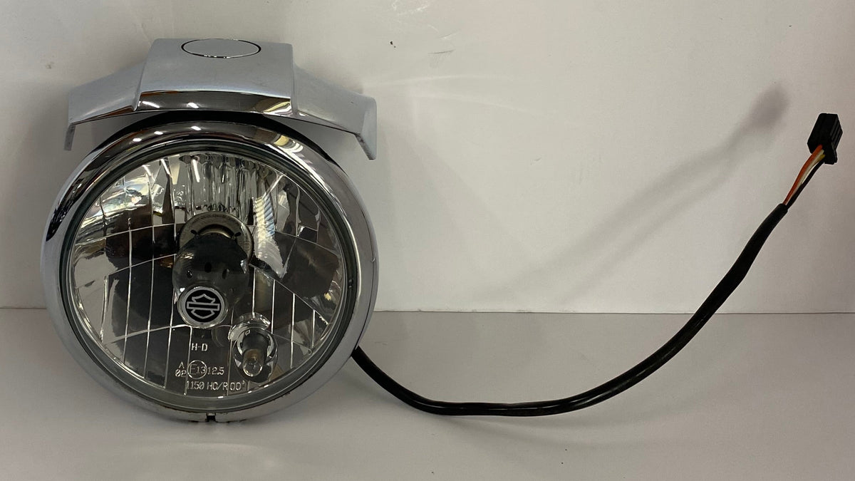 Phare 5-3/4" + casquette chromée Sportster Harley Davidson REF OEM 69619-02A & 68341-05A & 69709-00A