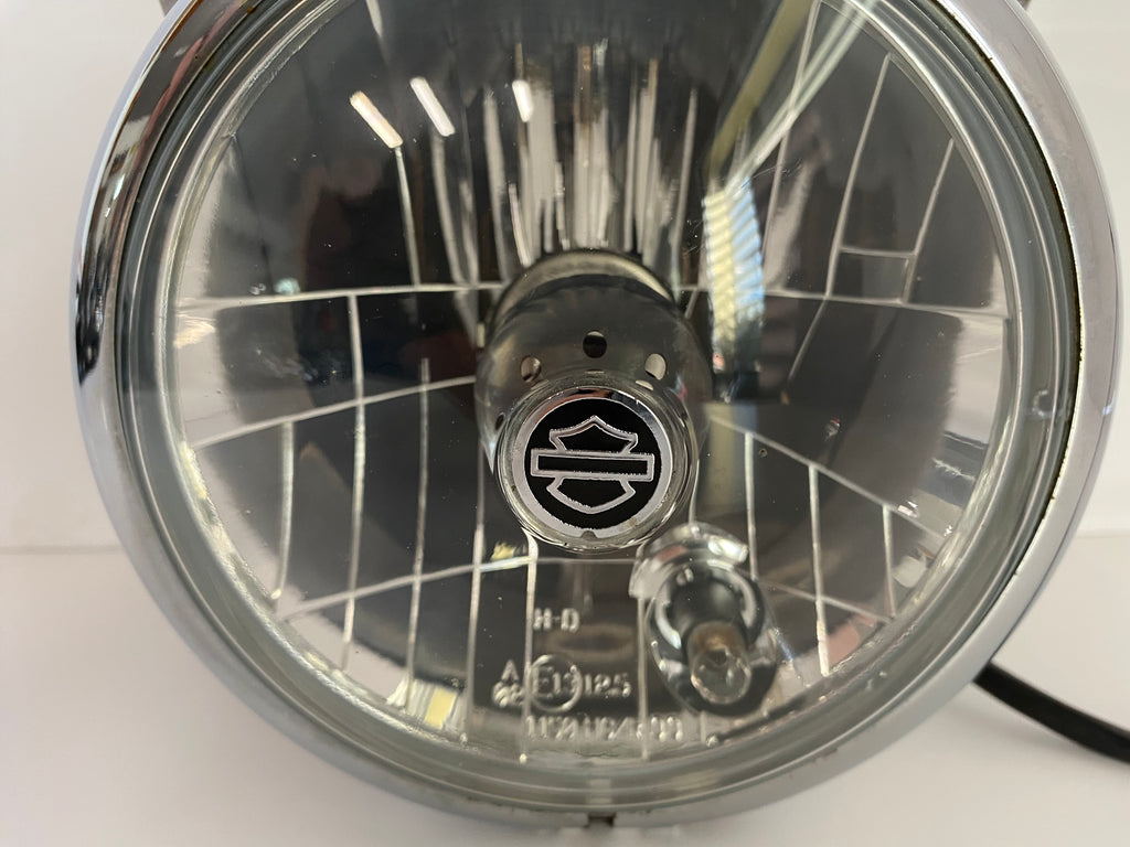 Phare 5-3/4" + casquette chromée Sportster Harley Davidson REF OEM 69619-02A & 68341-05A & 69709-00A