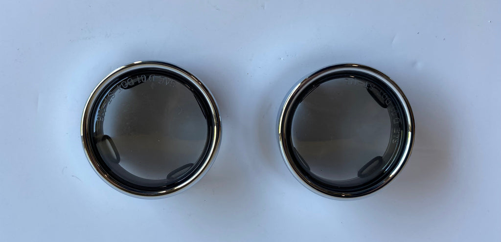 Jeu de cabochons fumés clignotants avec cerclages Harley Davidson REF 2020-0547