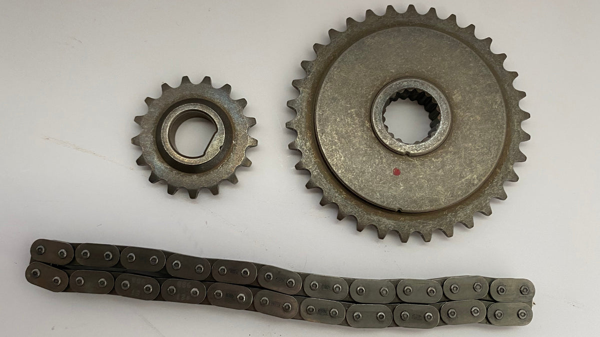 Kit pignons + chaine de distribution externe Harley Davidson REF OEM 25673-06, 25728-06 et 25675-06