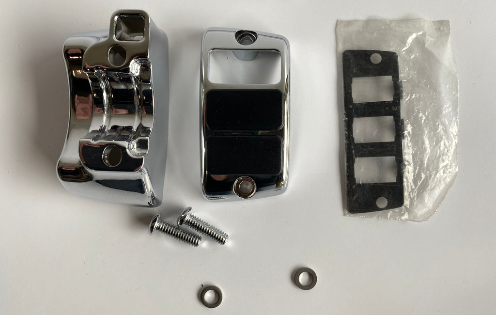 Harley Davidson Zusatztastenkasten, rechte Seite, Chrom, REF 70255-02B