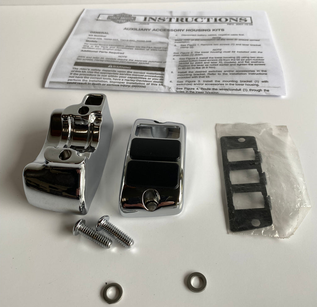 Harley Davidson Zusatztastenkasten, rechte Seite, Chrom, REF 70255-02B