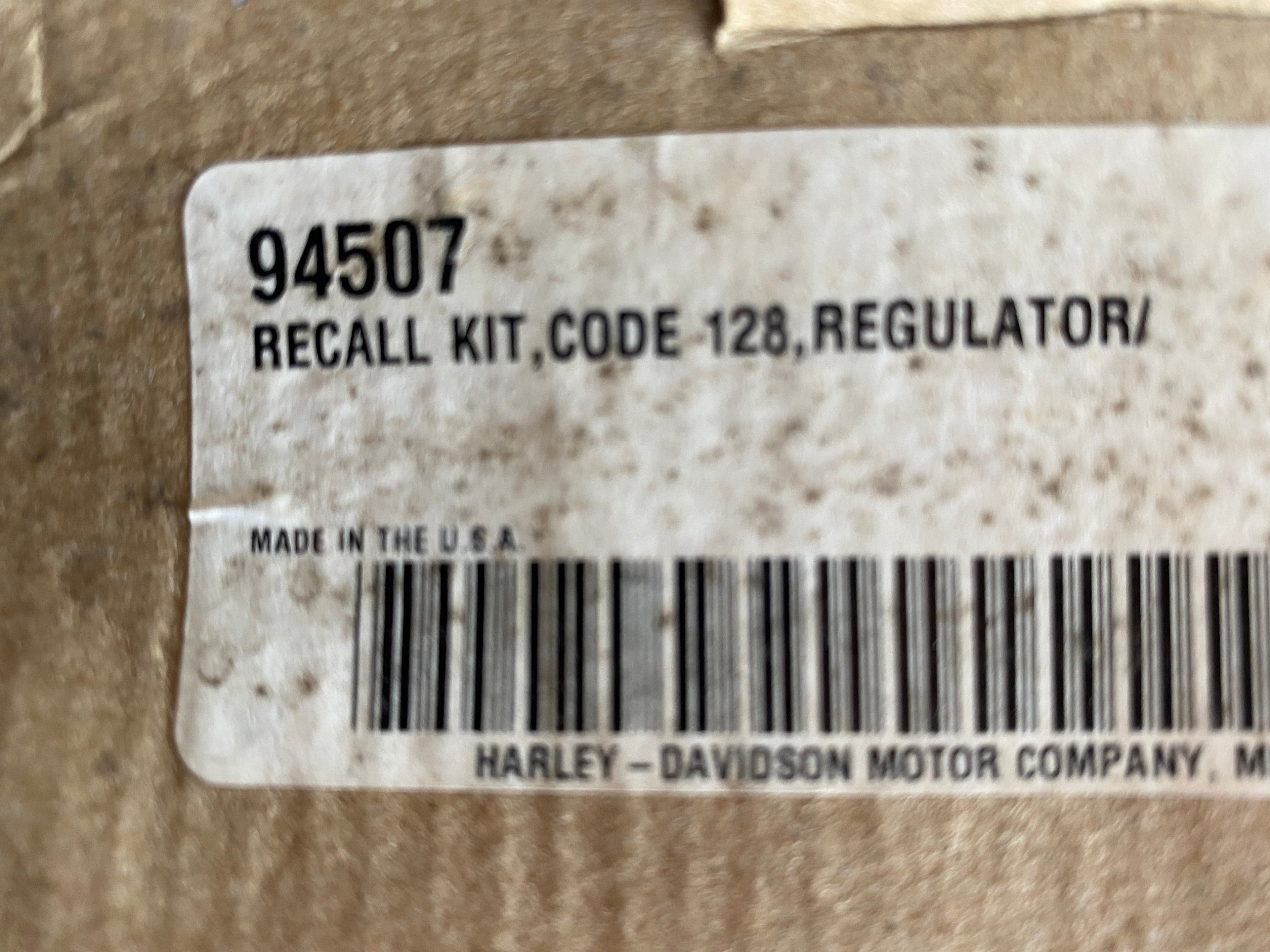 Code 128 Recall Kit for Harley Davidson Voltage Regulator REF OEM 94507