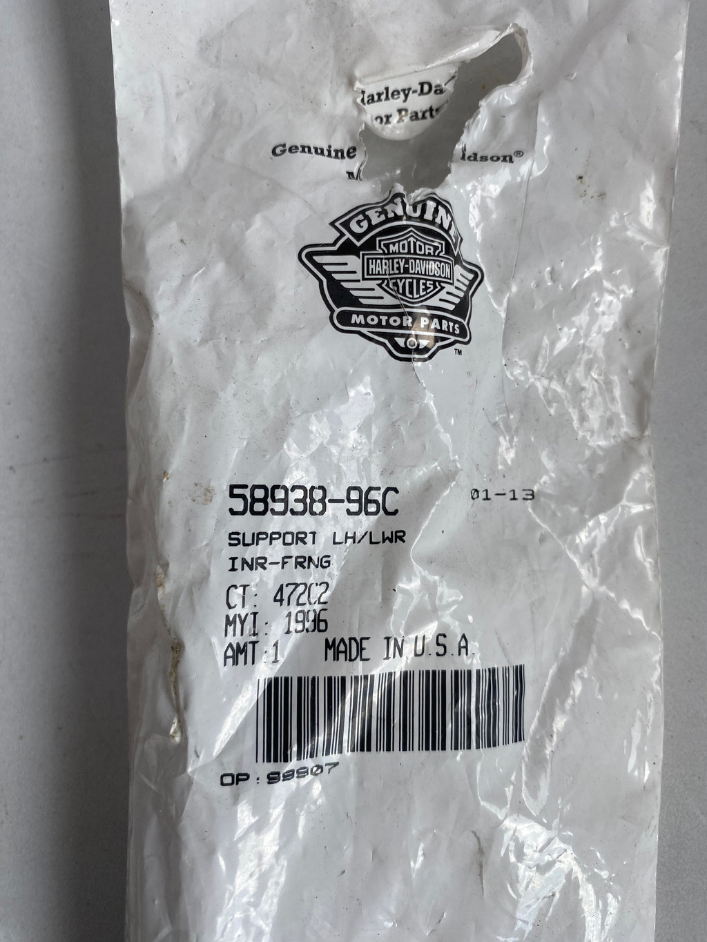 Support fairing interne Touring Harley Davidson REF OEM 58938-96C