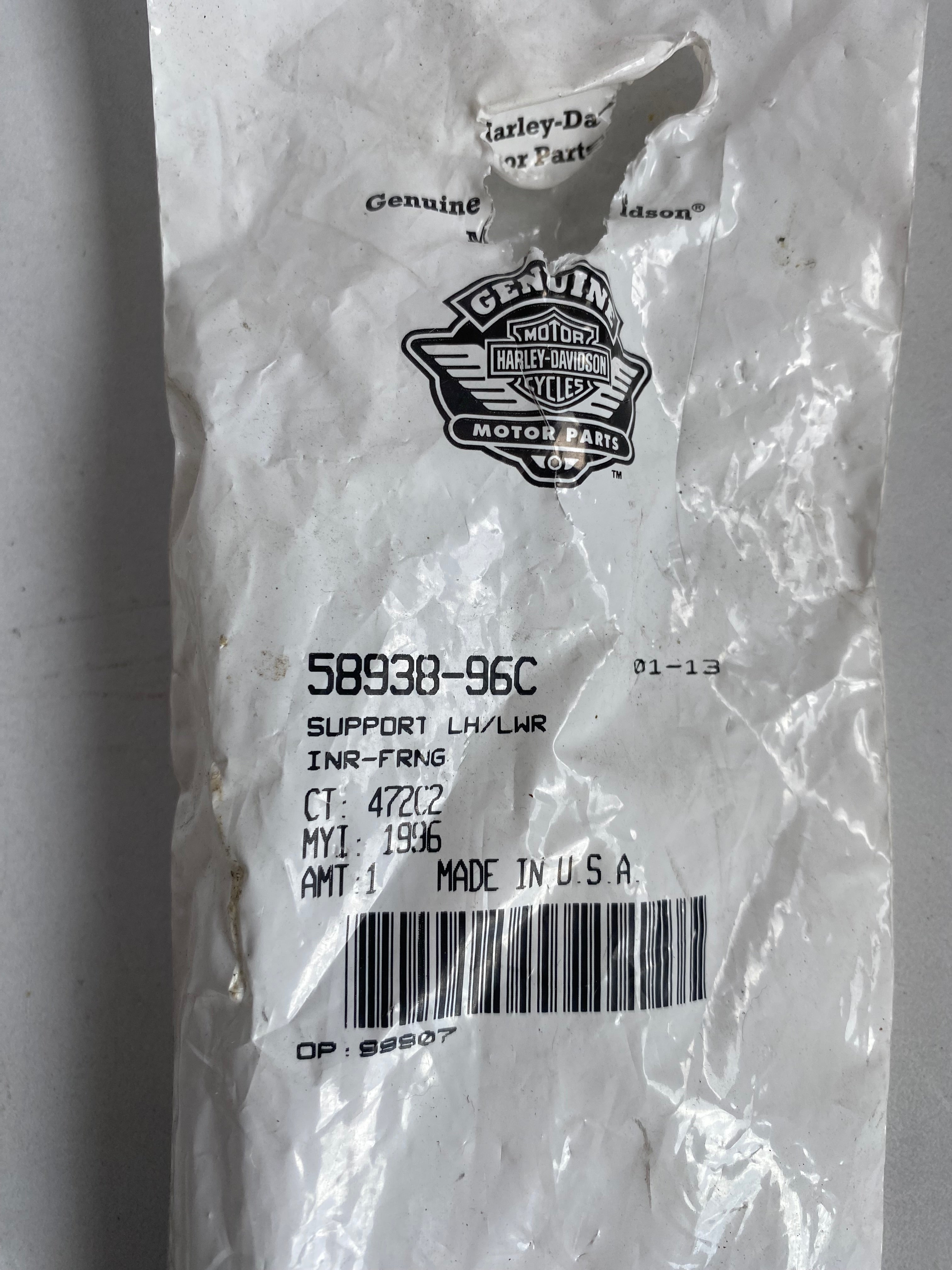 Support fairing interne Touring Harley Davidson REF OEM 58938-96C