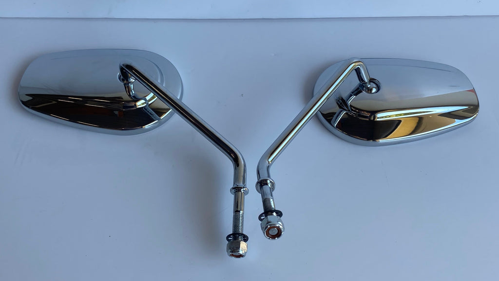 Jeu de rétroviseurs chromés Harley Davidson REF OEM 91321-04 & 91318-04