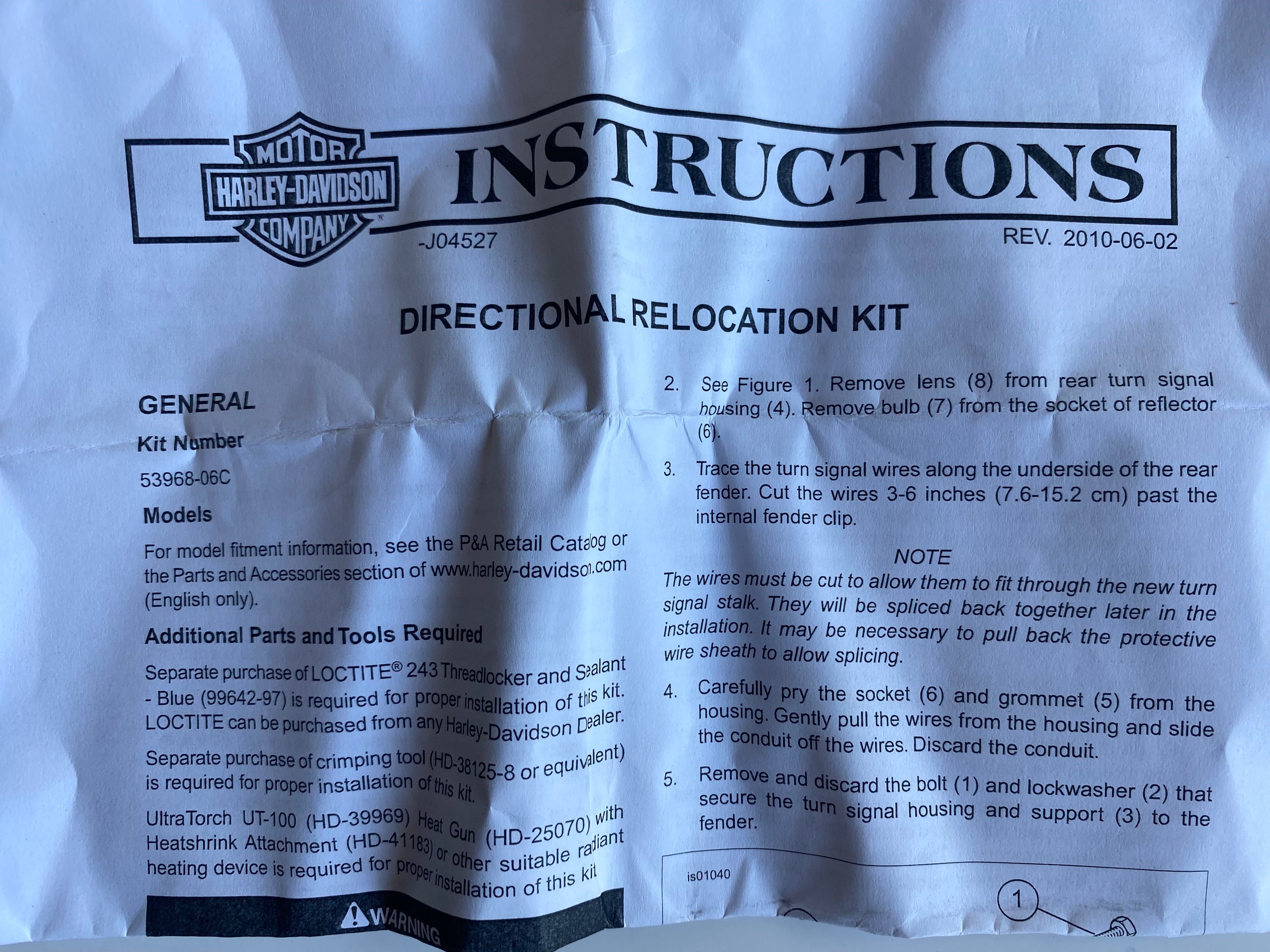 Kit relocalisation pour clignotants arrière Dyna Harley Davidson REF 53968-06C