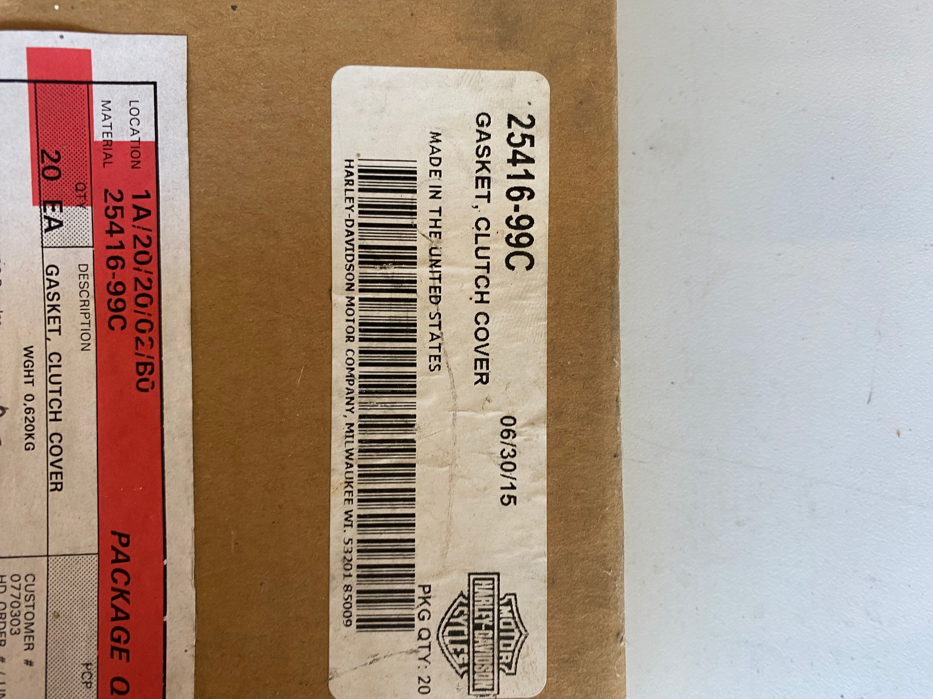 Joint derby cover Twin Cam Harley Davidson REF 25416-99C