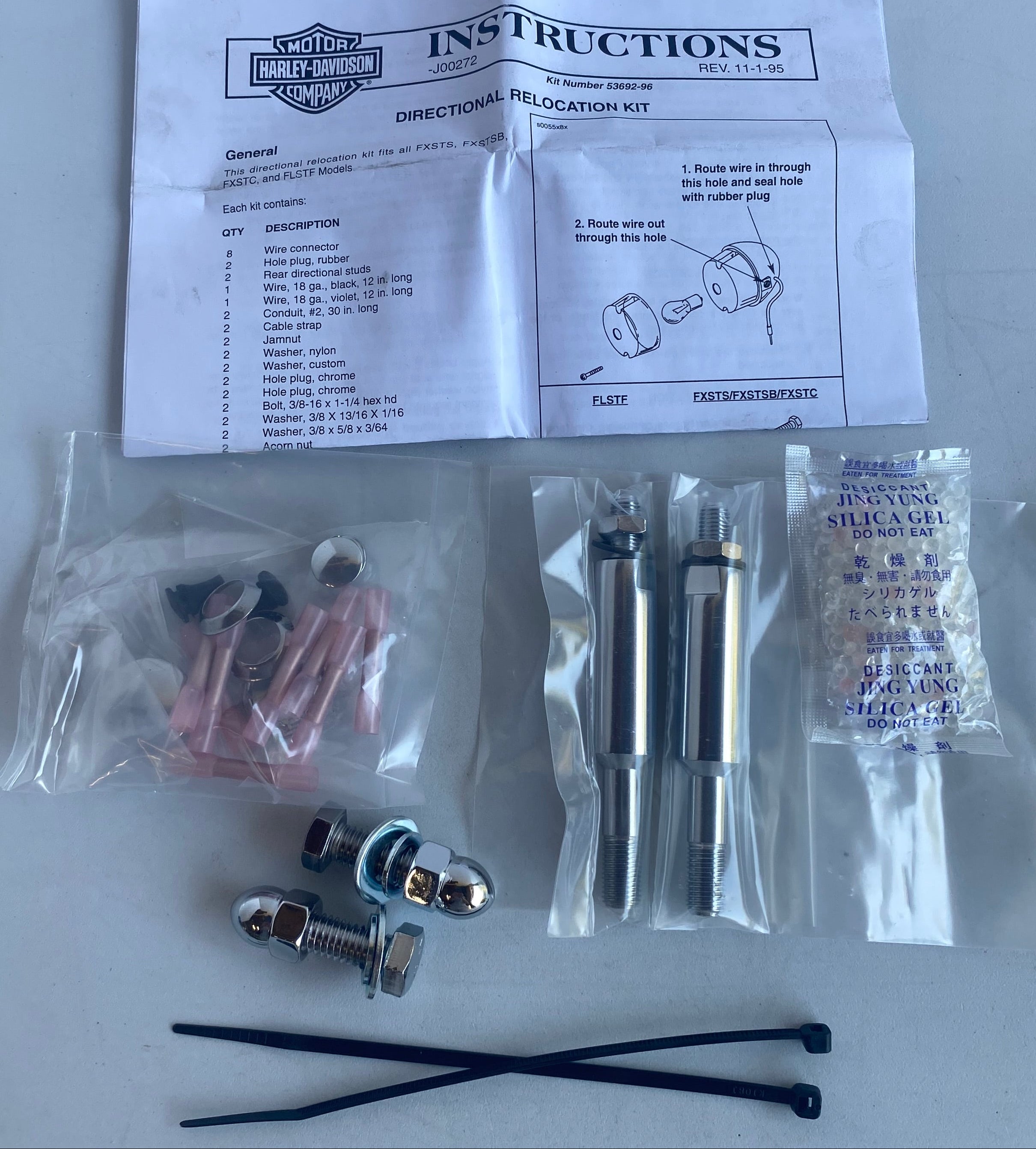 Kit de relocalisation des clignotants arriere Softail Harley Davidson REF 53692-96