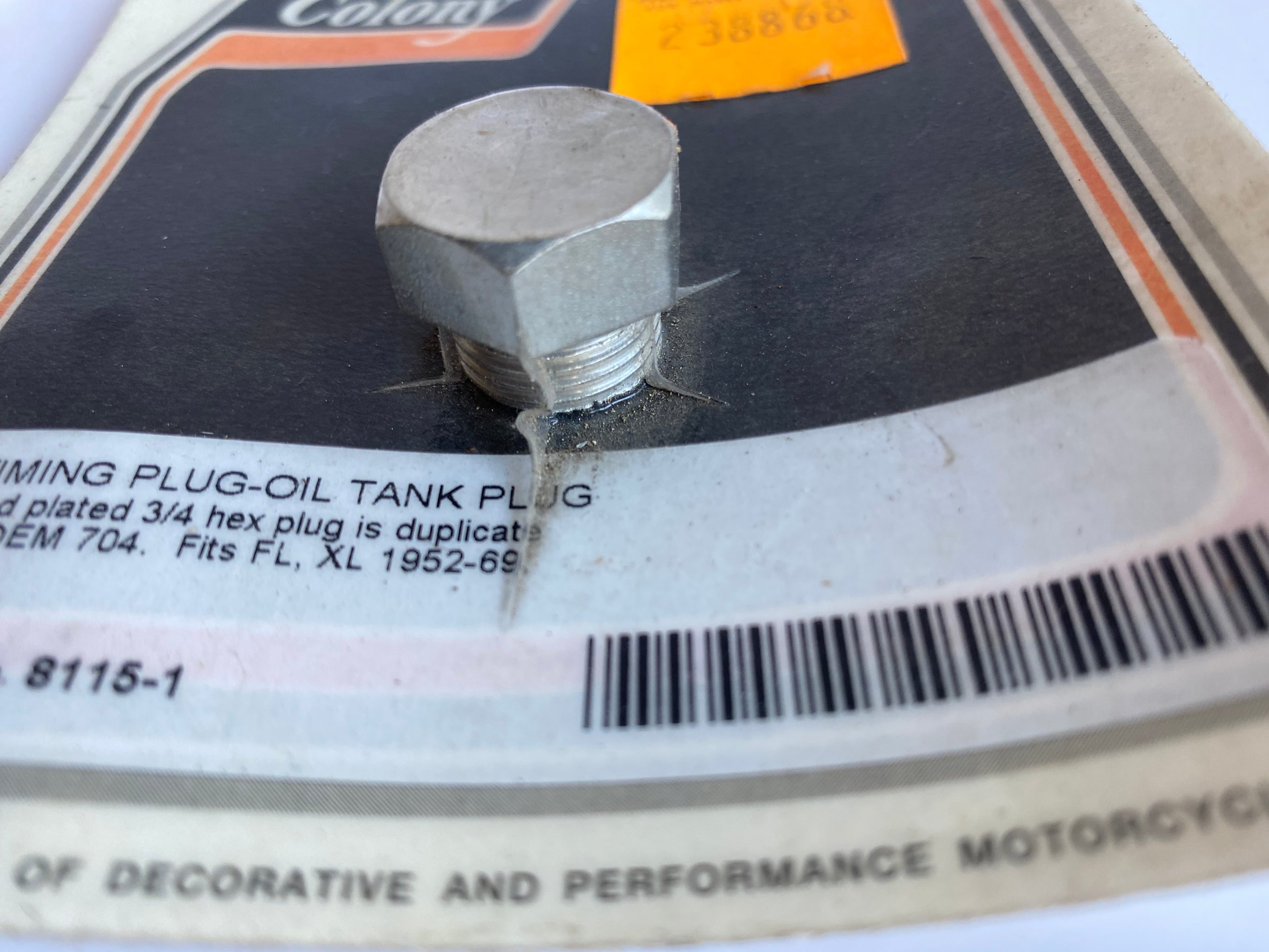 Bouchon de vidange ou timing Sportster Harley Davidson REF OEM 704
