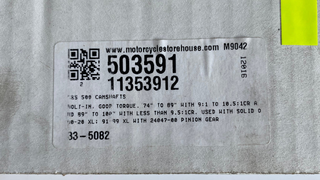 Jeu de cames S&S 500 Sportster Harley Davidson REF S&S 33-5082