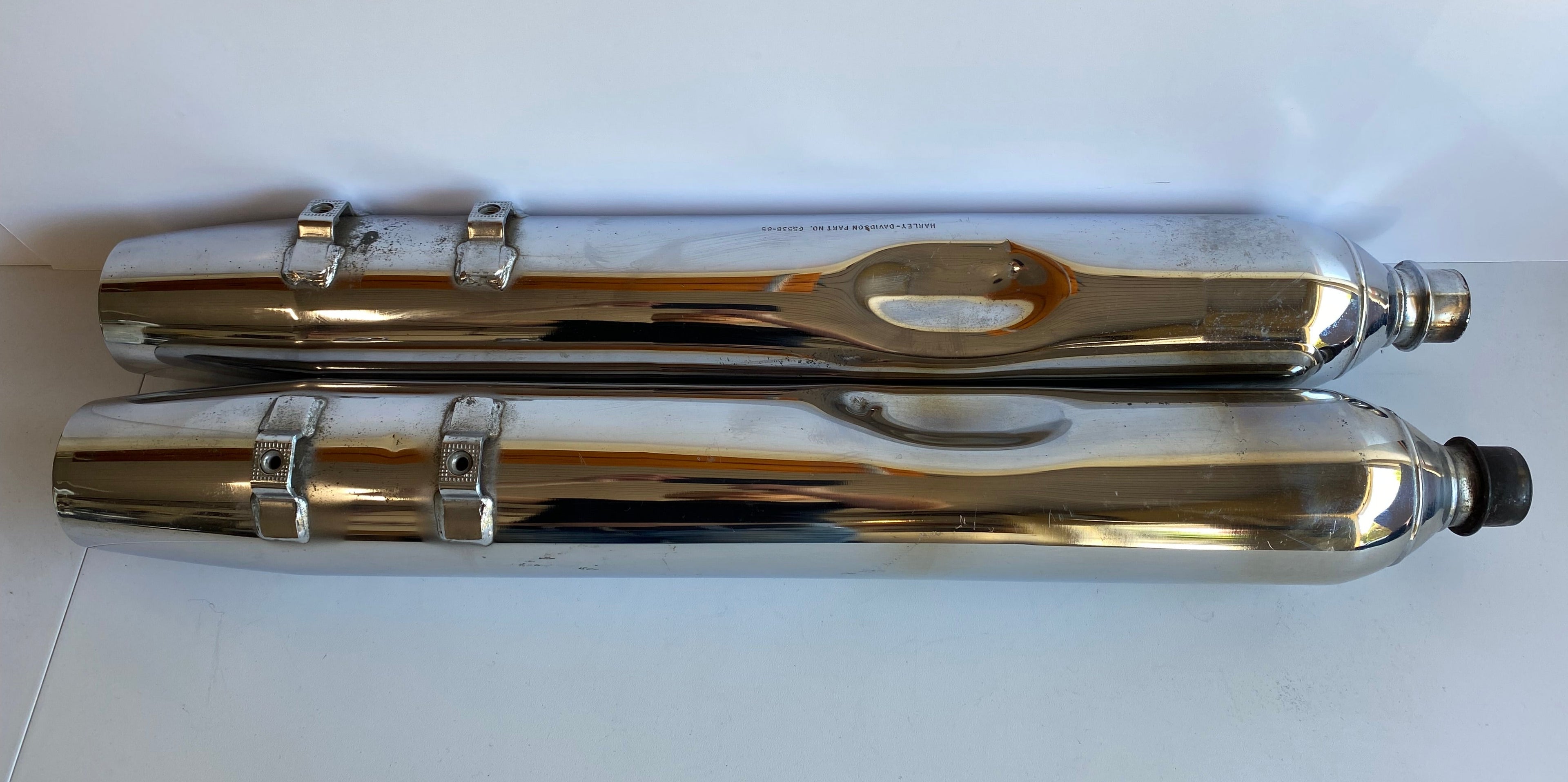 Harley Davidson Touring Original Muffler Set REF OEM 65538-85 &amp; 65539-86
