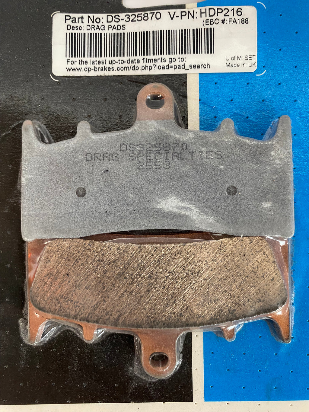 Jeu de plaquettes de frein avant Jay Brake Harley Davidson REF : DS-325870