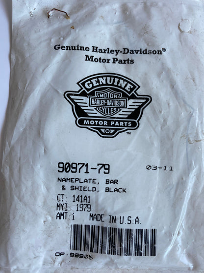 Logo Bar & Shield barre protection sacoche Harley Davidson REF OEM 90951-79 & 90971-79