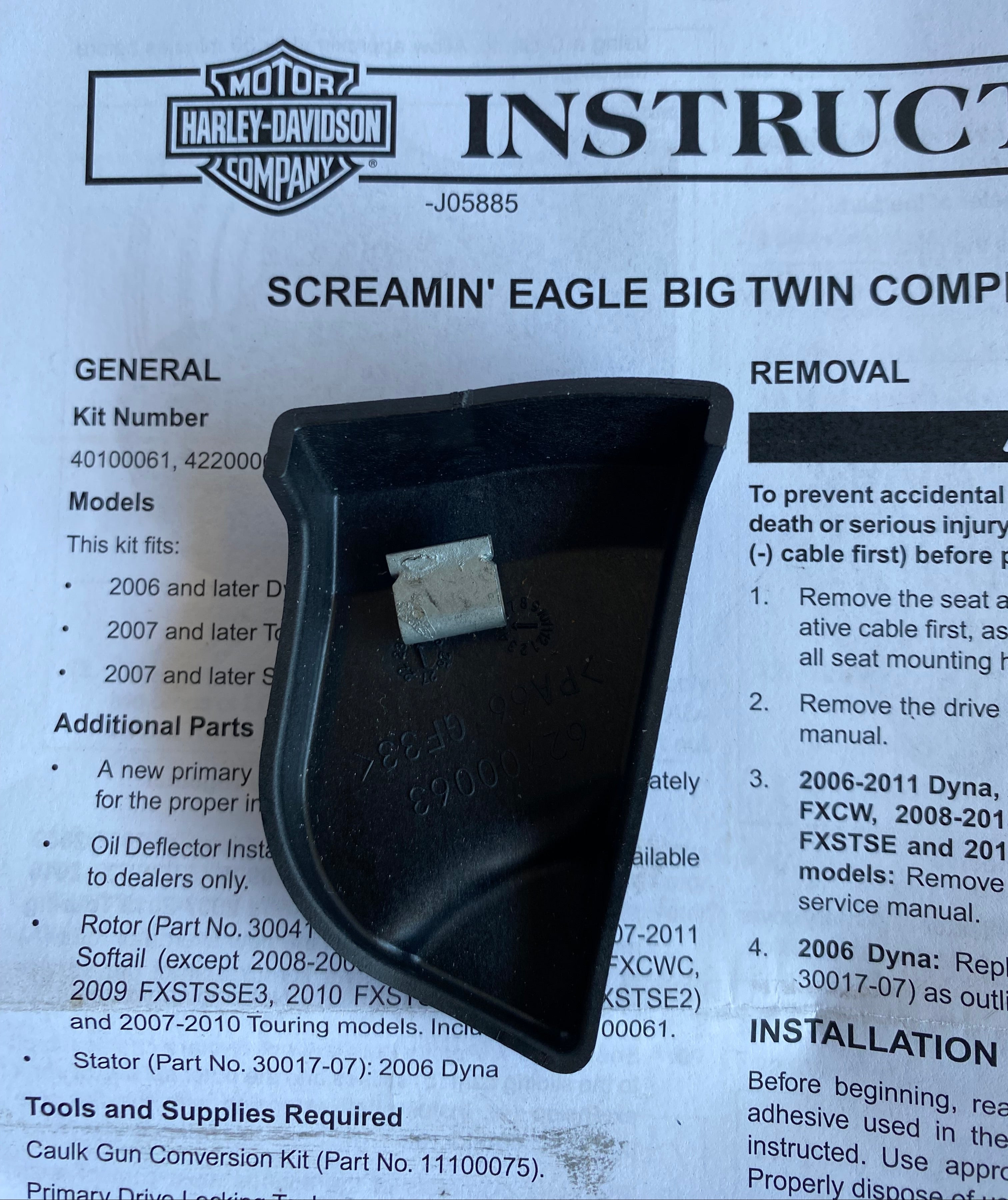 Gouttière roulement de compensateur Touring Harley Davidson REF OEM 62700063