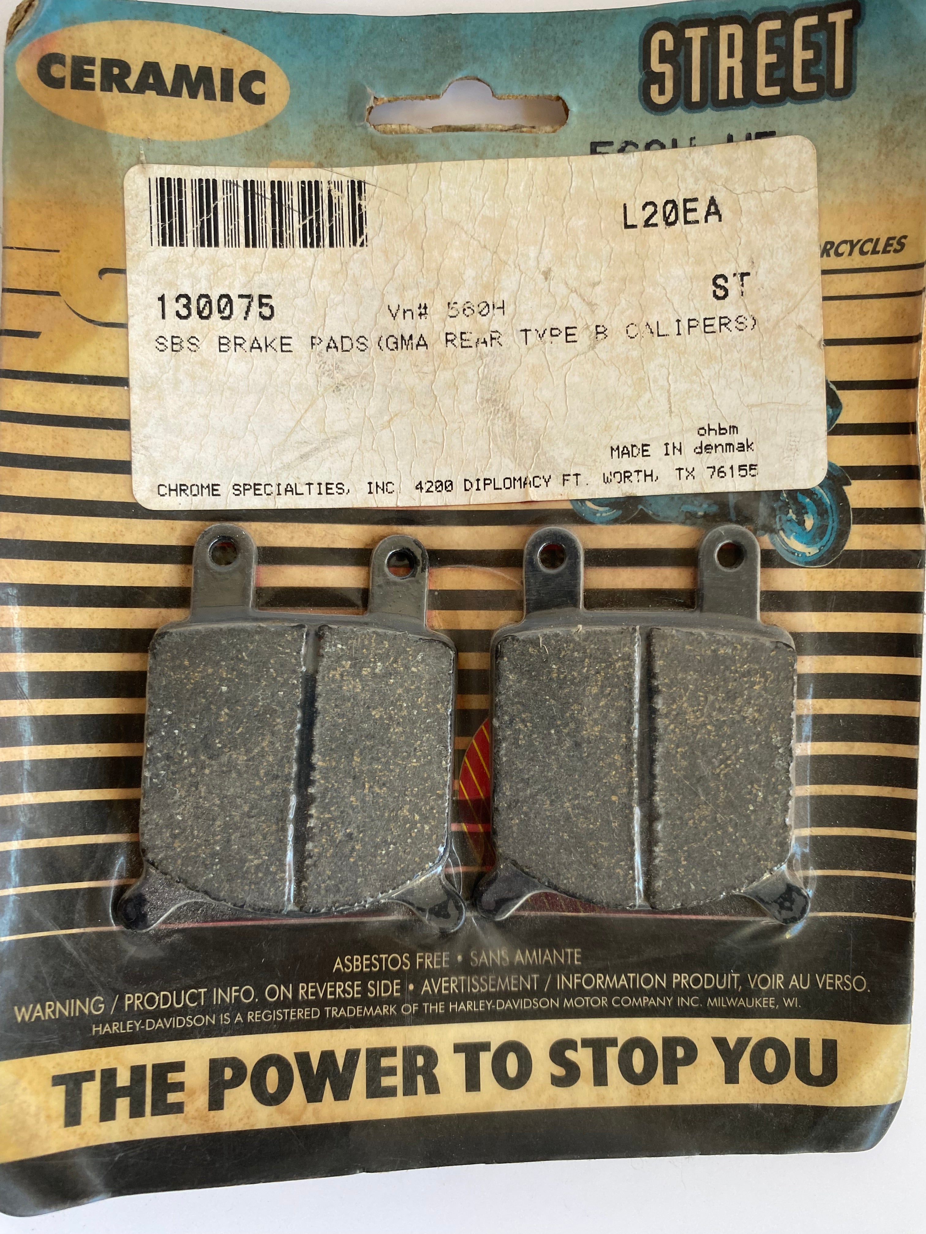 Jeu de plaquettes de frein arrière GMA type B Harley Davidson REF Zodiac 233612