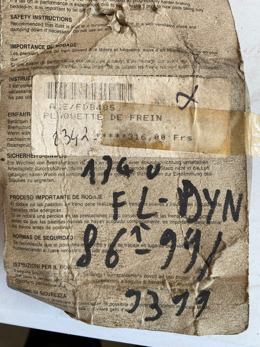 Jeu de plaquettes de frein arrière Touring FERODO Harley Davidson 43957-86E