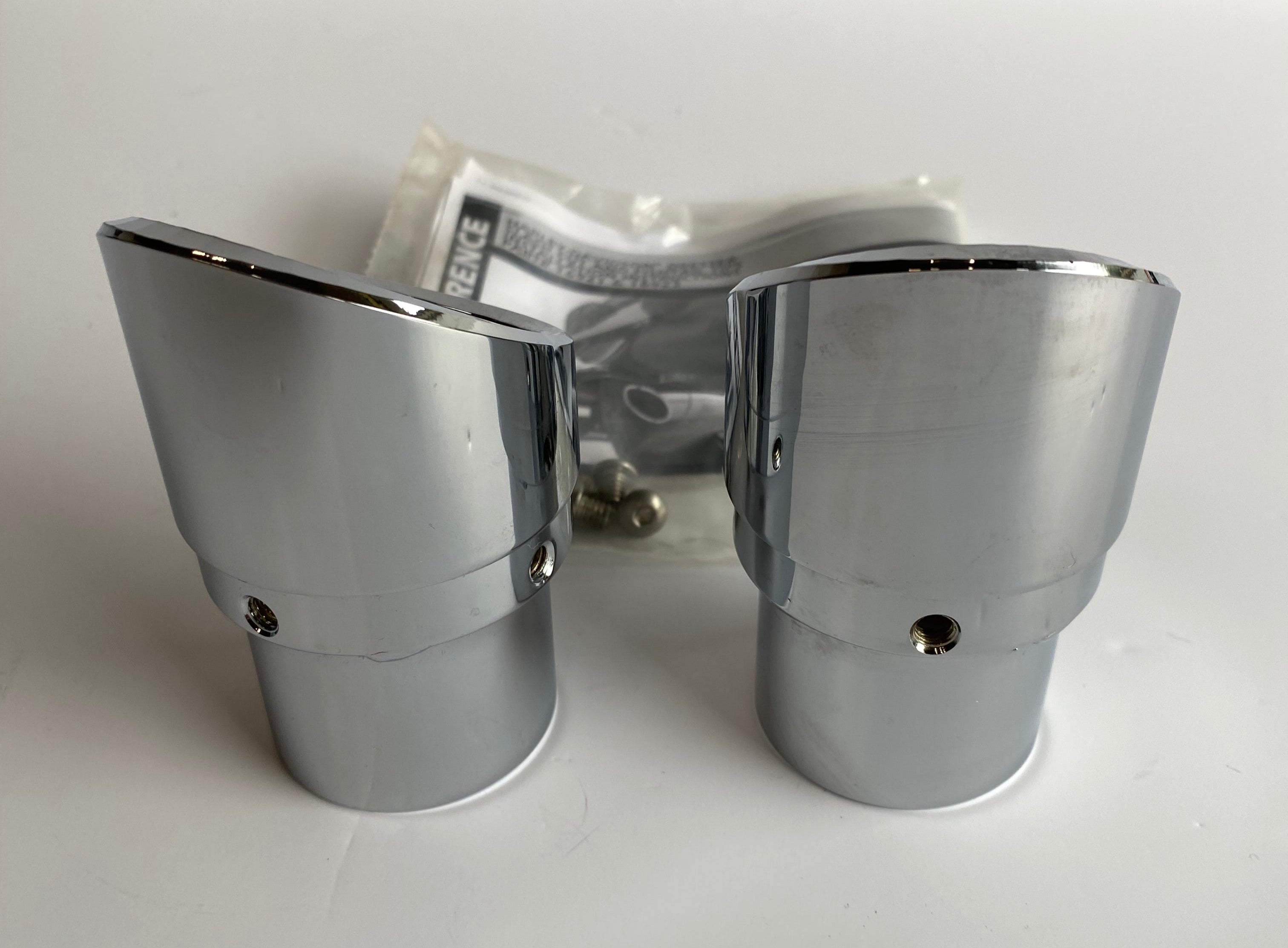Vance &amp; Hines Chrome Slash Cut Harley Davidson Muffler Tips REF 1802-0011