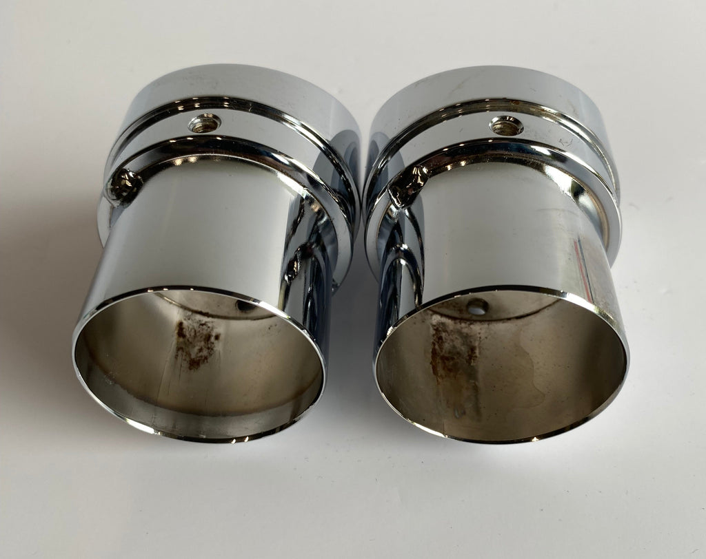Vance &amp; Hines Chrome Slash Cut Harley Davidson Muffler Tips REF 1802-0011