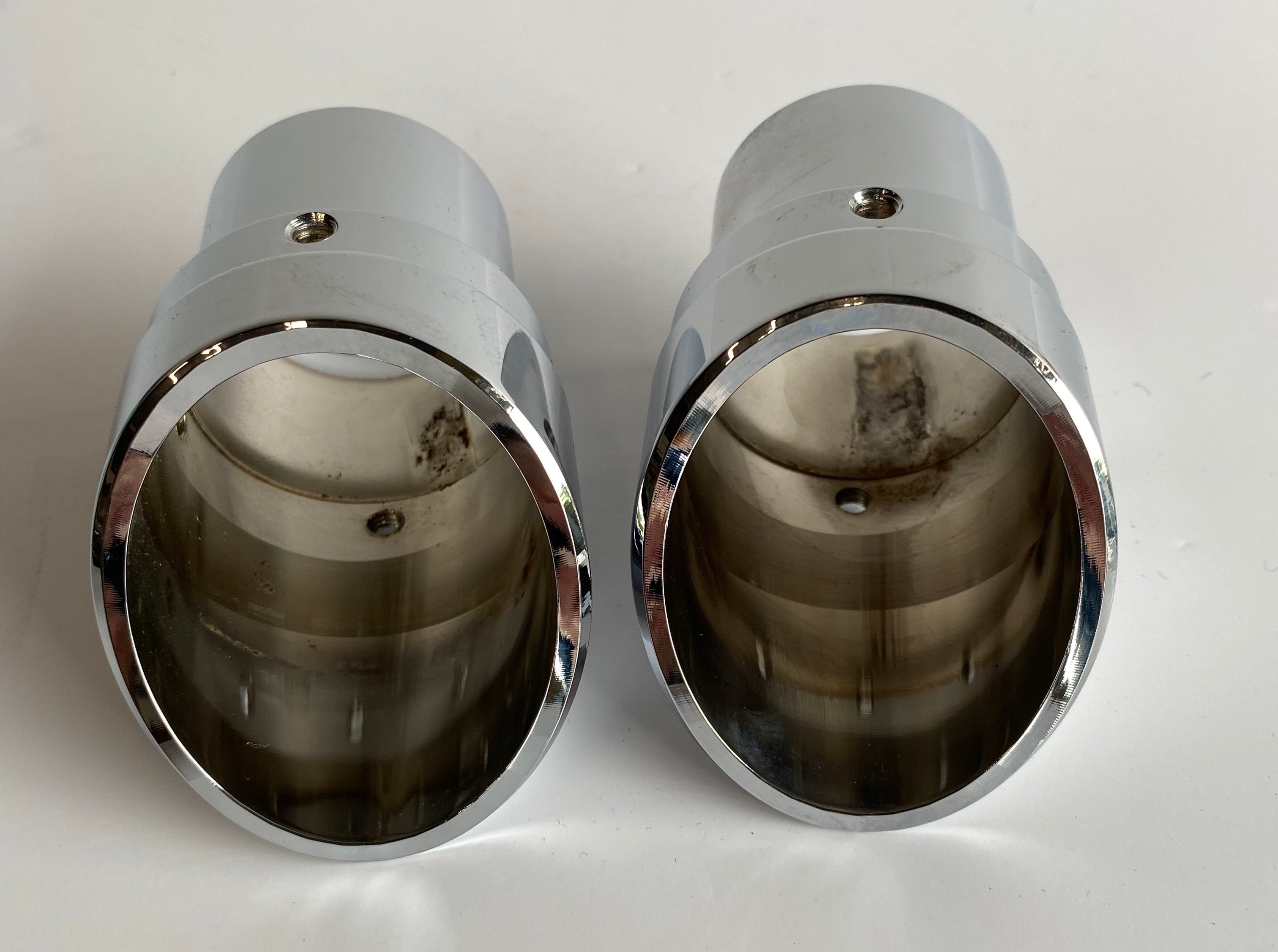 Vance &amp; Hines Chrome Slash Cut Harley Davidson Muffler Tips REF 1802-0011