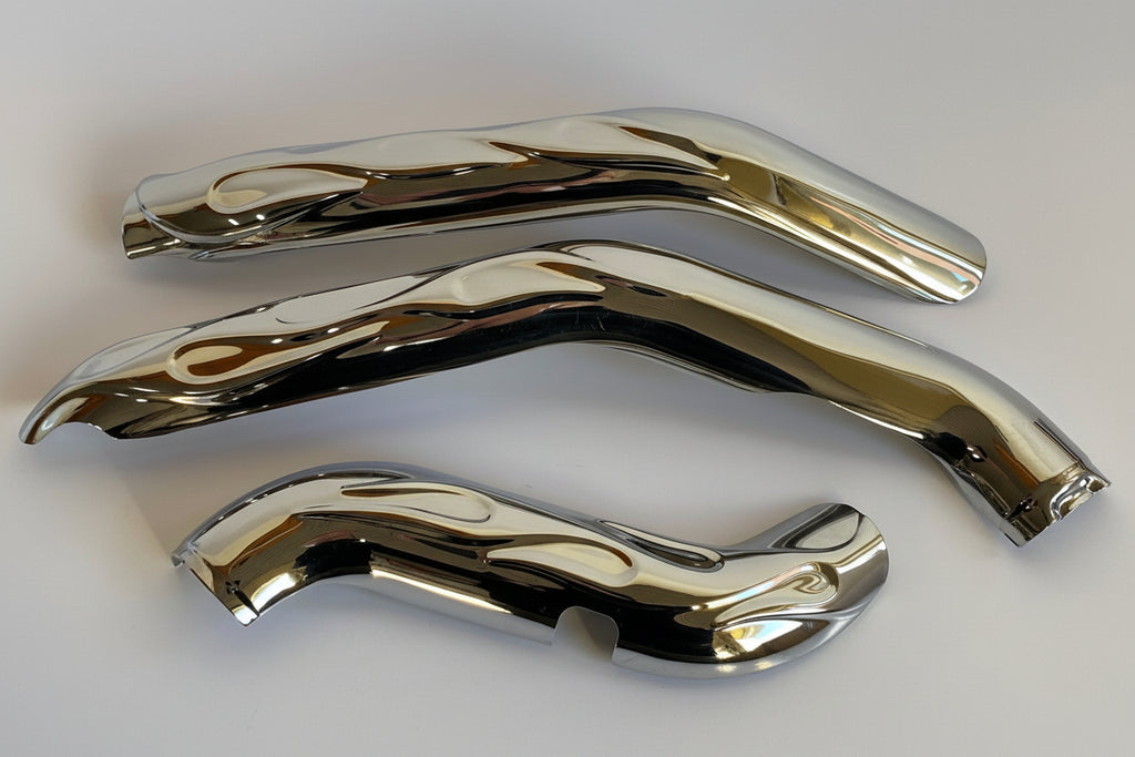 Harley Davidson Touring Flame Chrome Heat Shield Set REF 65540-04A