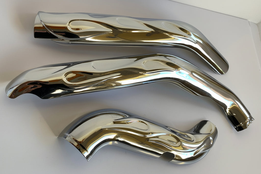 Harley Davidson Touring Flame Chrome Heat Shield Set REF 65540-04A