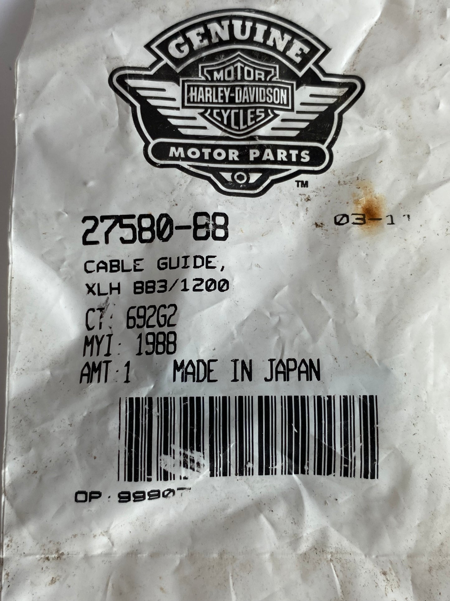 Guide tirette starter Harley Davidson REF OEM 27580-88