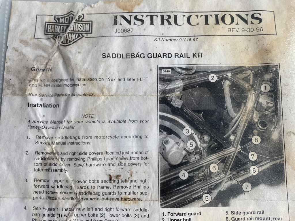 Kit de barres de protection sacoches Touring Harley Davidson REF OEM 91126-97