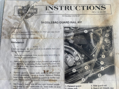 Kit de barres de protection sacoches Touring Harley Davidson REF OEM 91126-97