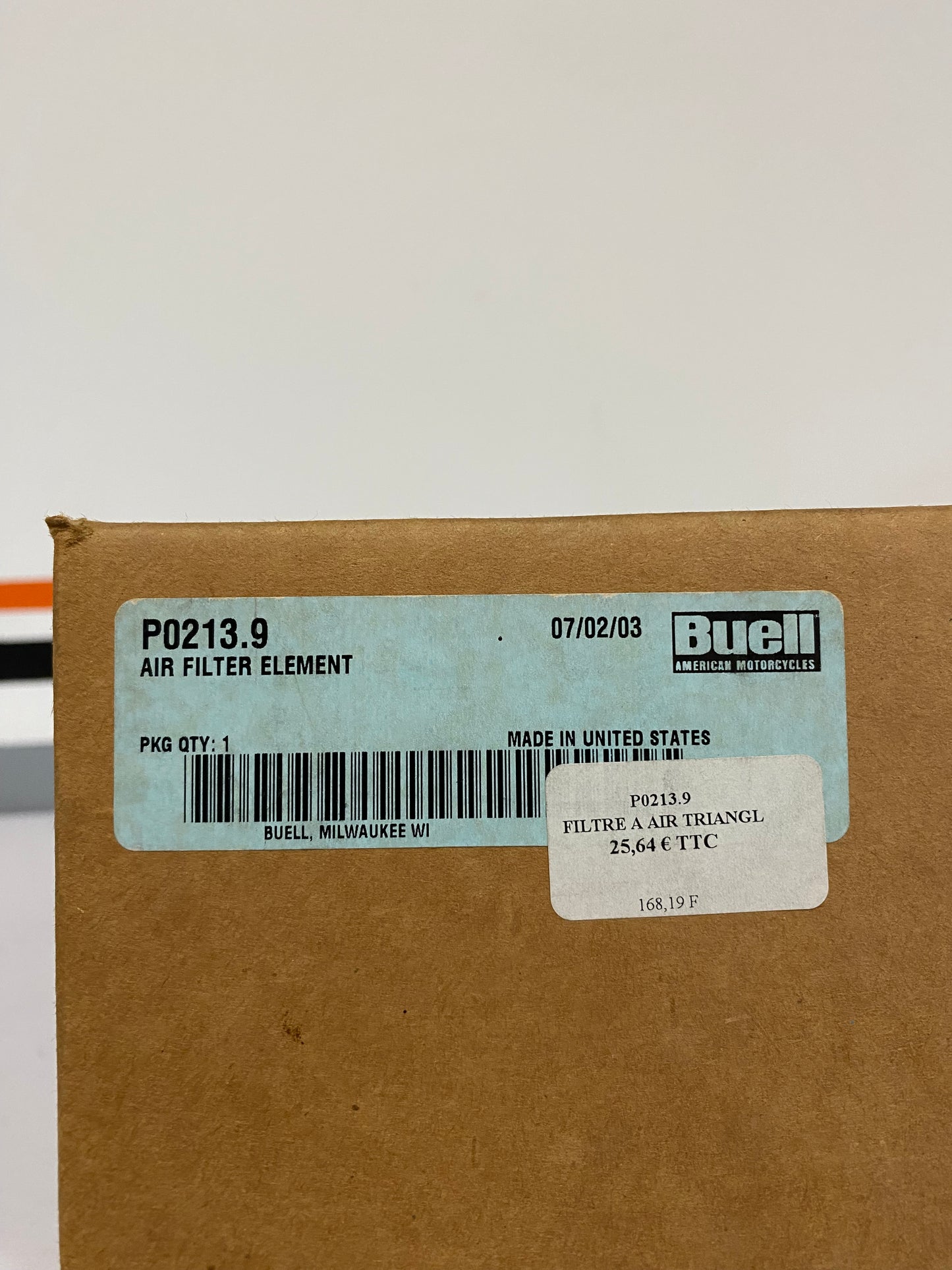 filtre à air BUELL REF OEM : P0213.9