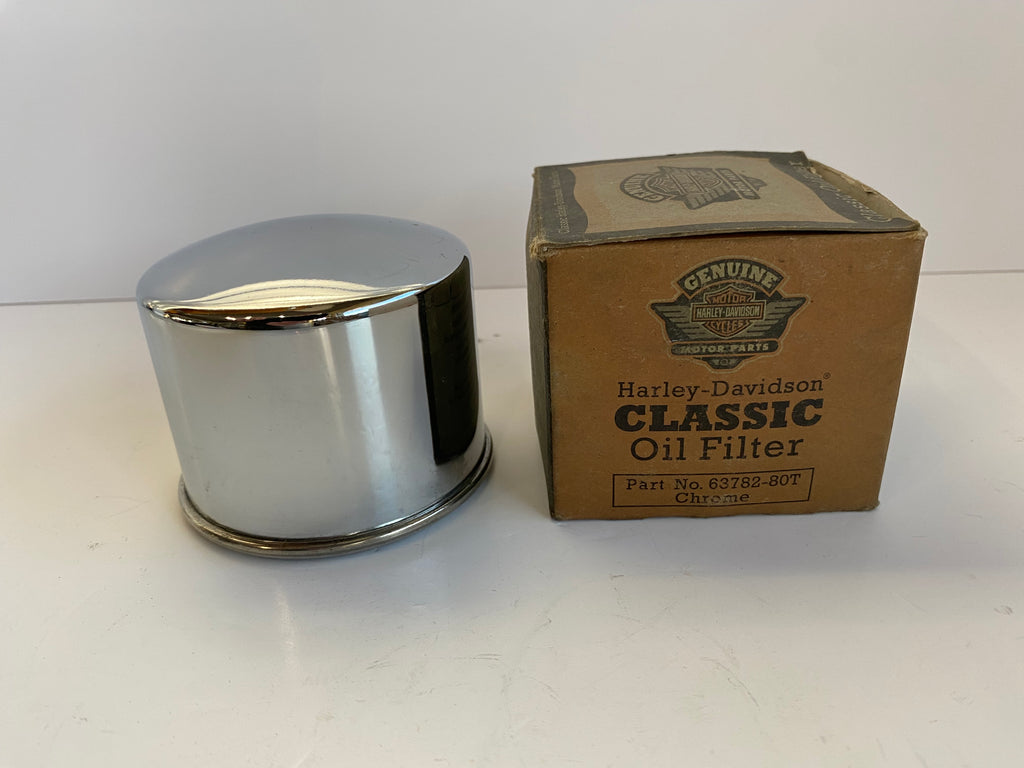 Filtre à huile chrome Shovelhead Harley Davidson REF OEM : 63782-80T